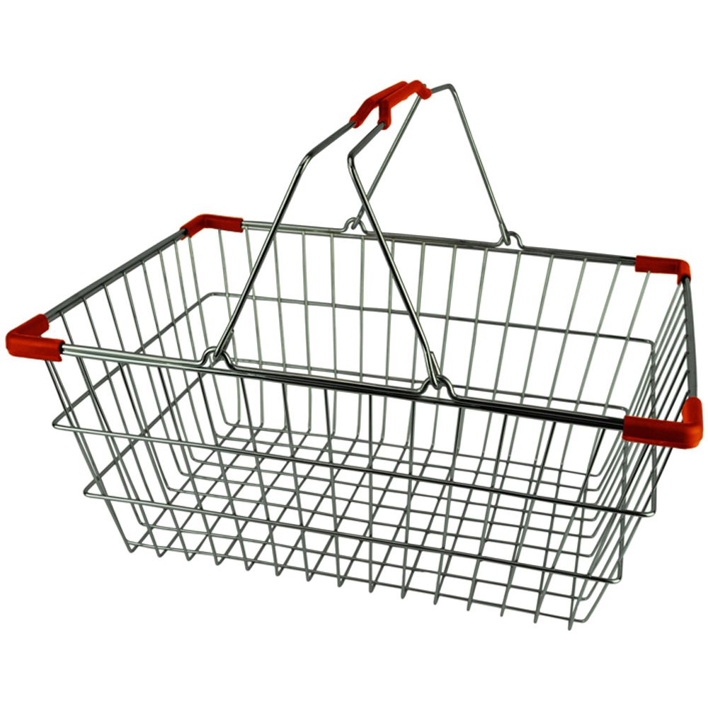Image of Chrome Plated Wire Shopping Basket